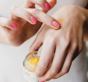 Frankincense Organic Moisturiser | Hydrating Face Cream | On Hands | Awake Organics | Image