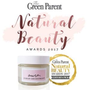 Aura Clean Deodorant. Award Winning Natural Deodorant That Works. Organic. Aluminium Free. Green Parent Magazine Natural Beauty Awards 2017 Editor's Pick Winner. By Awake Organics.